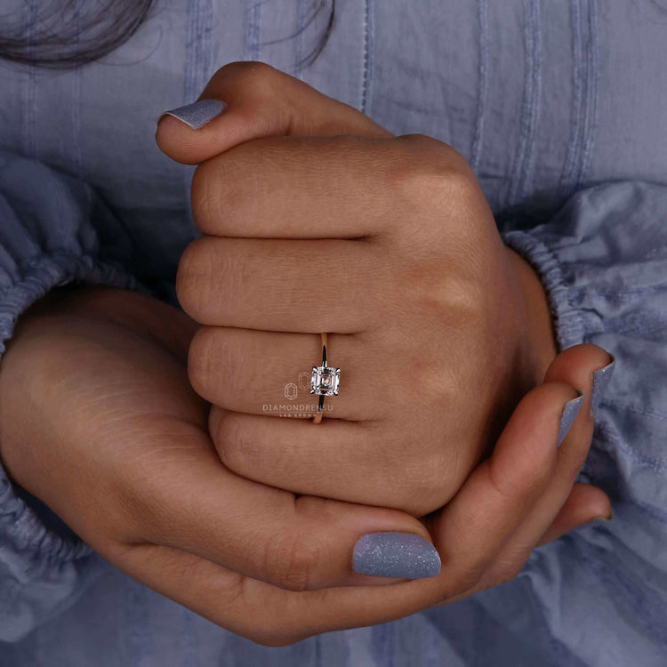 Lab grown diamond engagement ring showcasing a minimalist style perfect for modern brides.