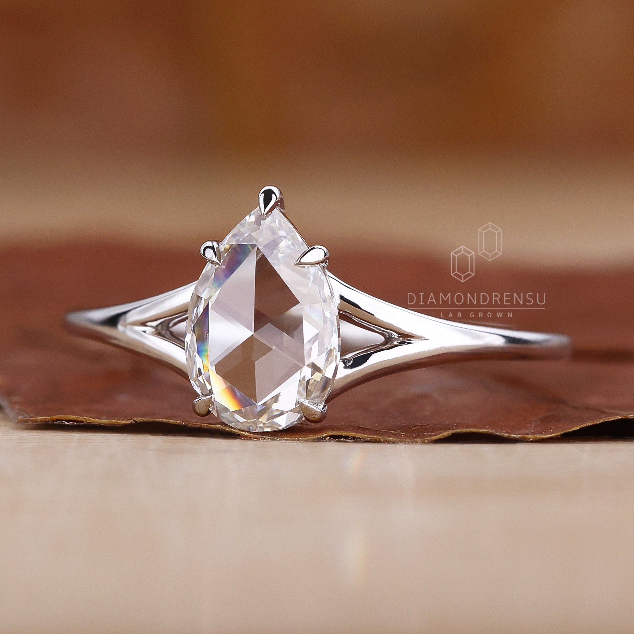Split Shank Setting Ring adds detail beside the main stone.
