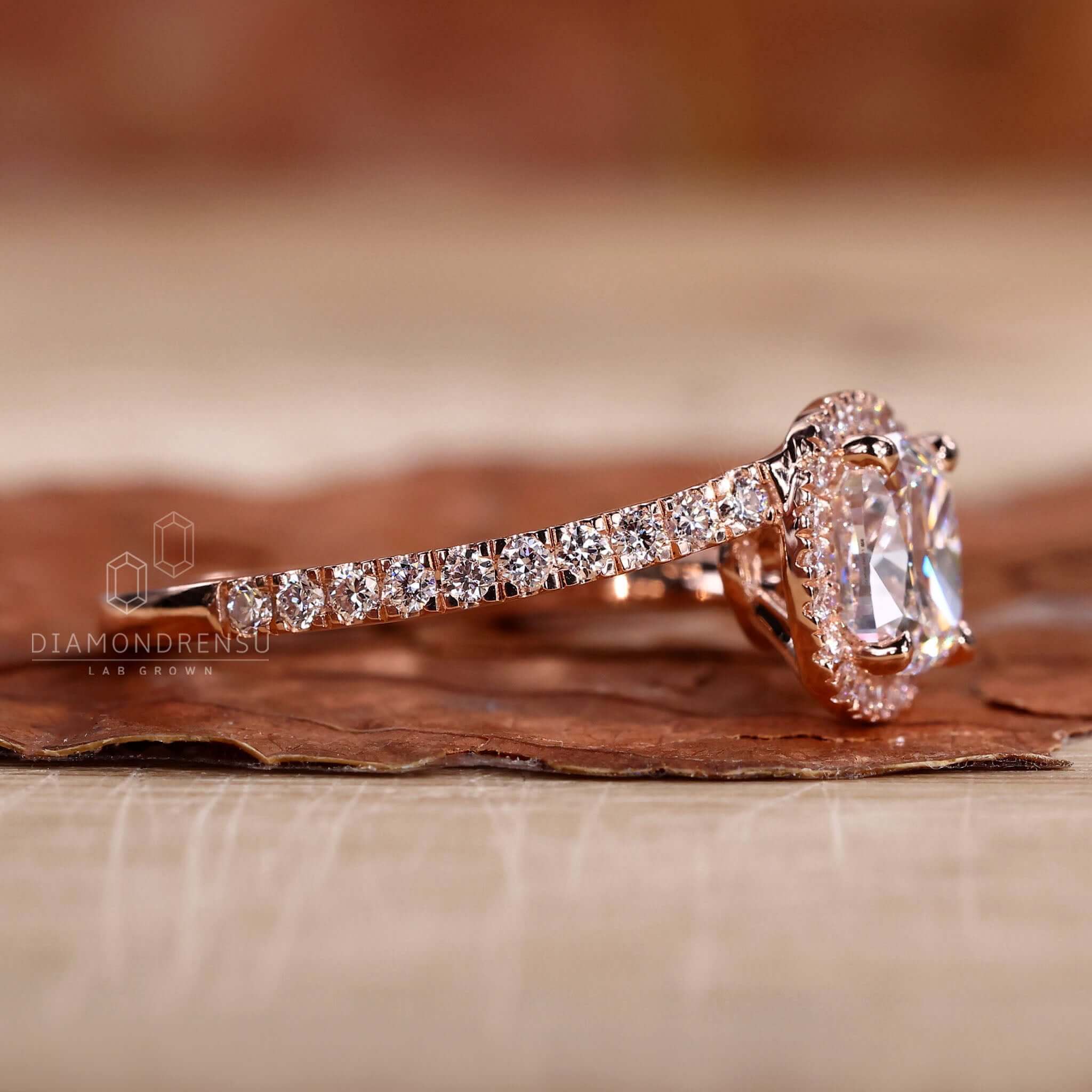 Elegant cushion cut diamond ring crafted for timeless beauty.