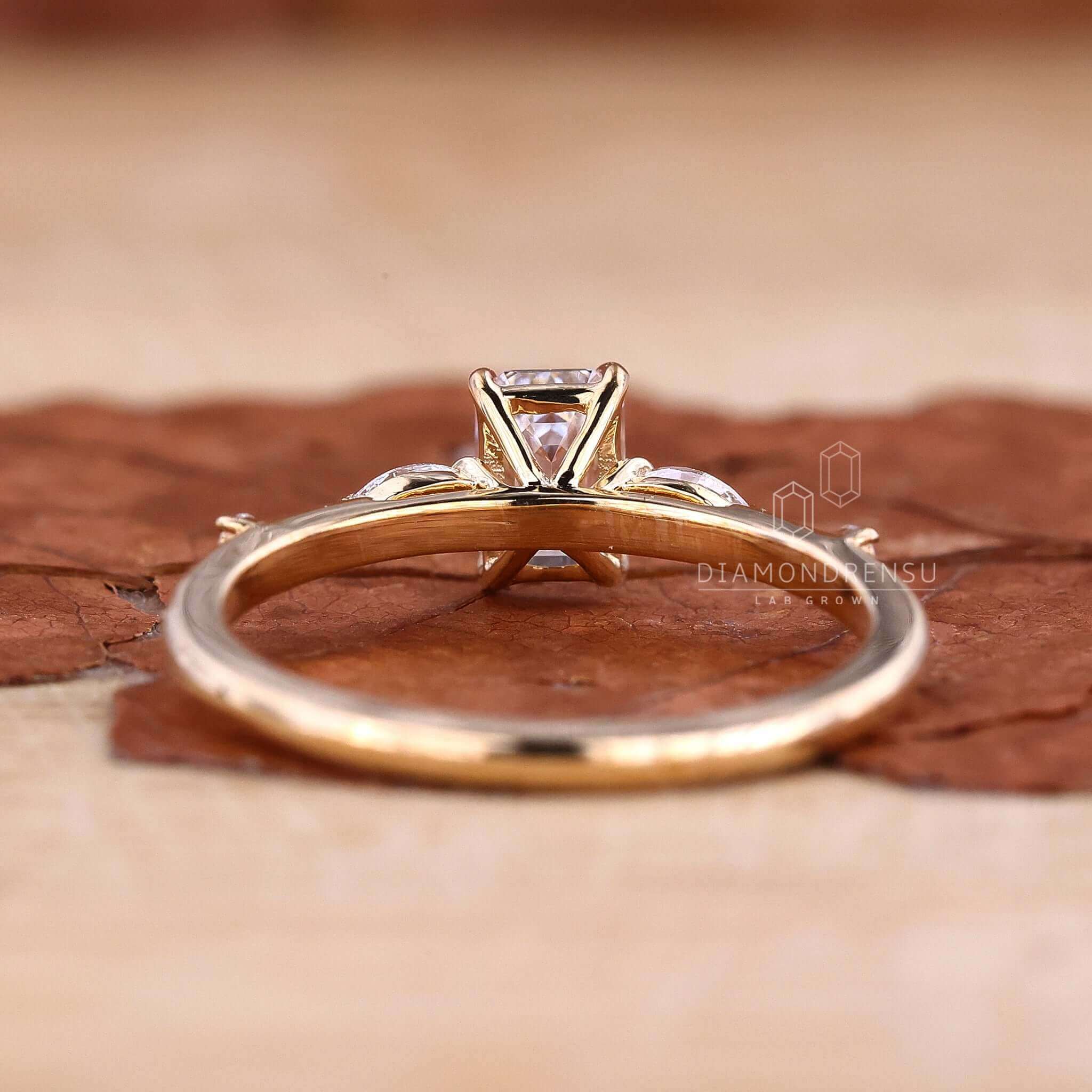 Round cut diamond ring showcasing timeless elegance with handmade craftsmanship.