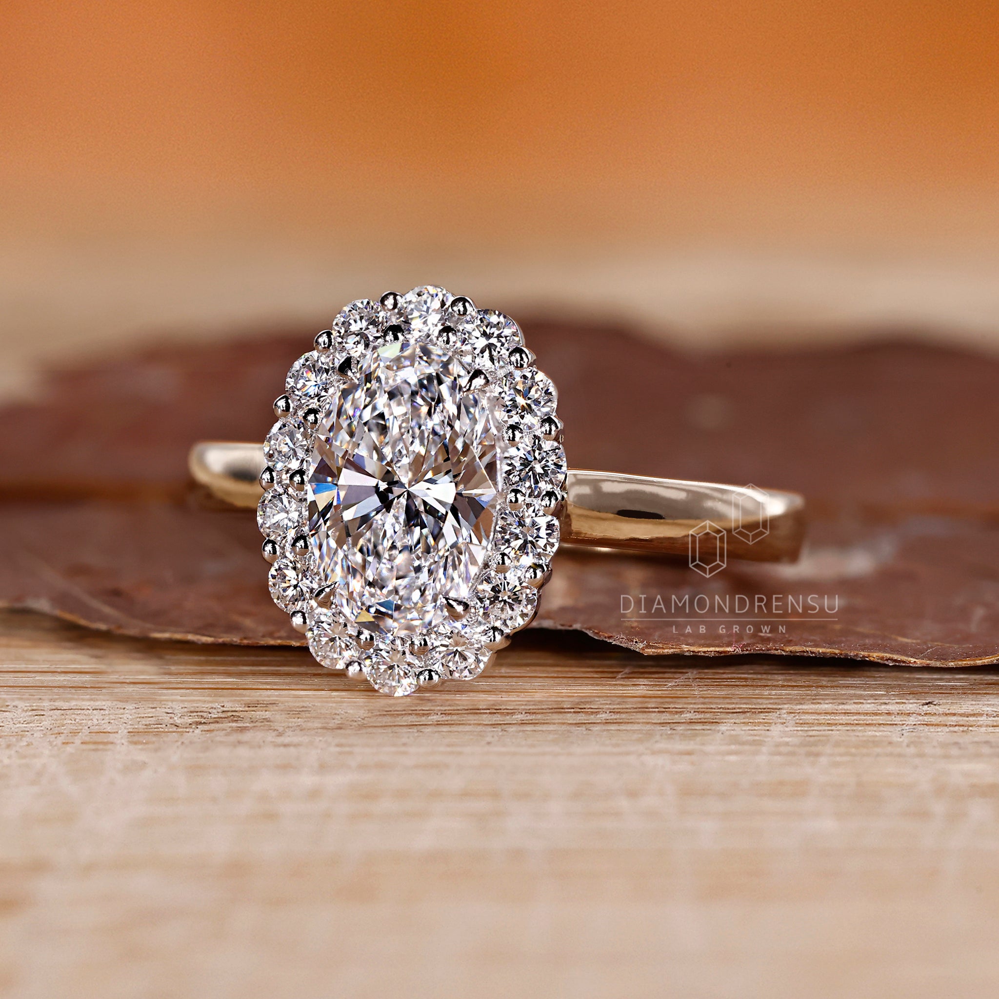 Two tone ring featuring white and yellow gold design.
