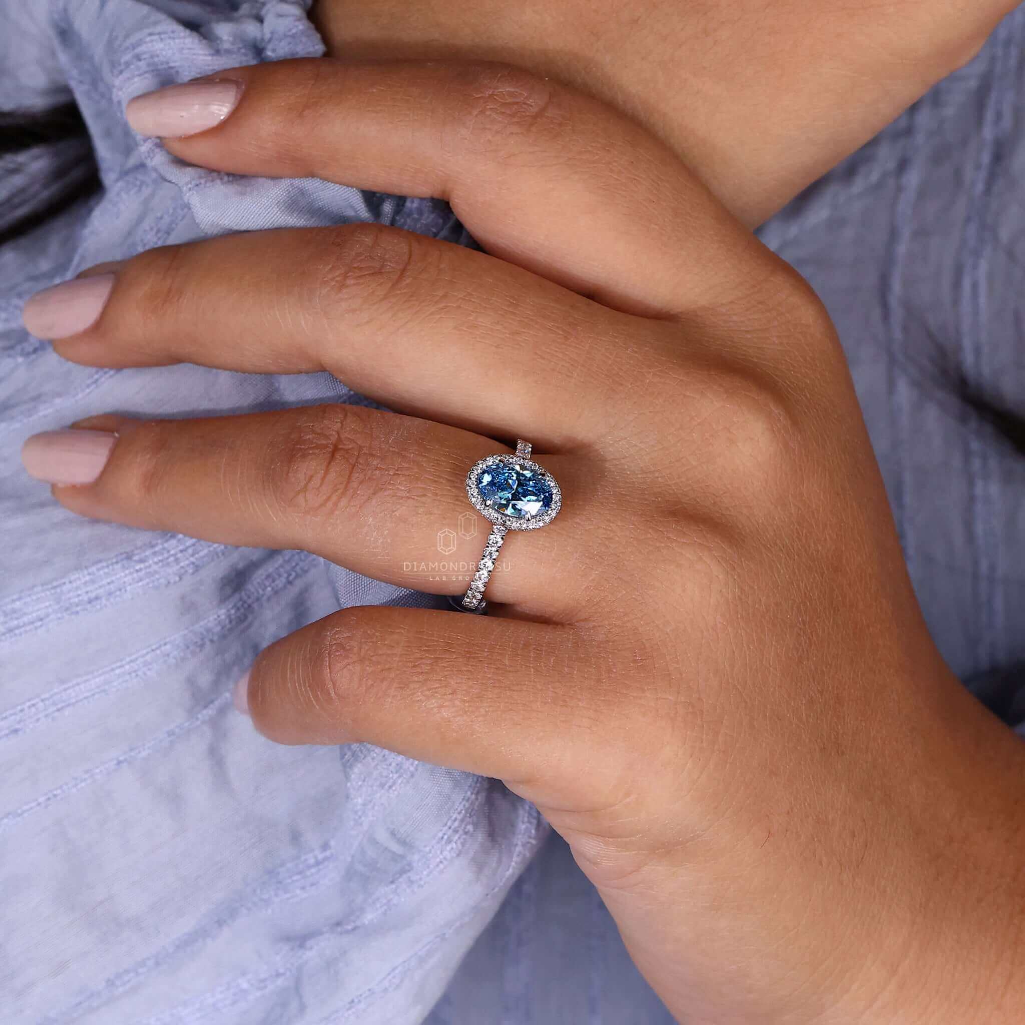 blue diamond ring