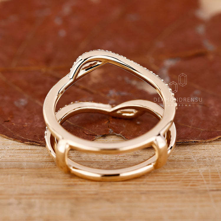 Yellow gold lab diamond wrap band.
