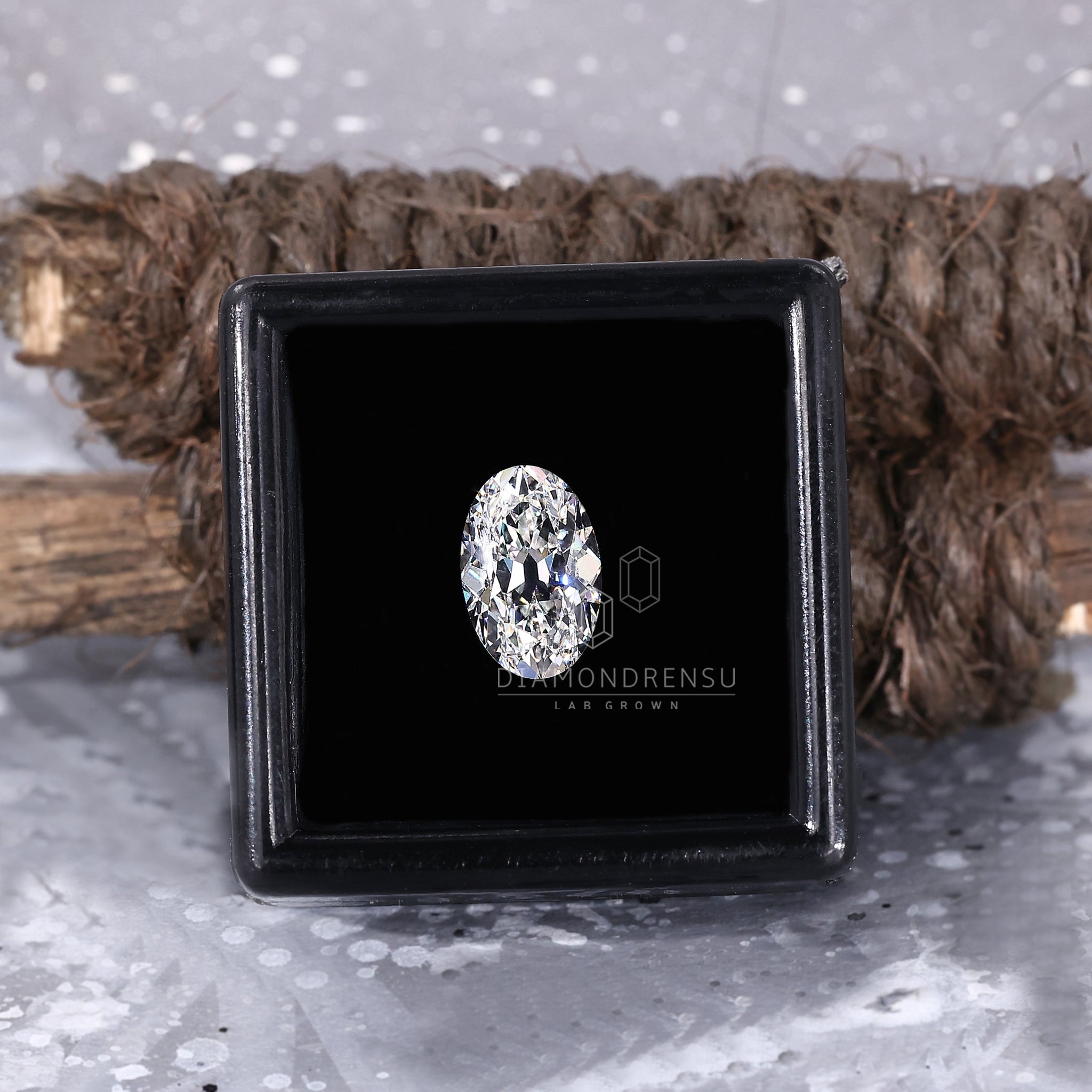 Oval old European cut diamond lab grown for sustainable beauty.
