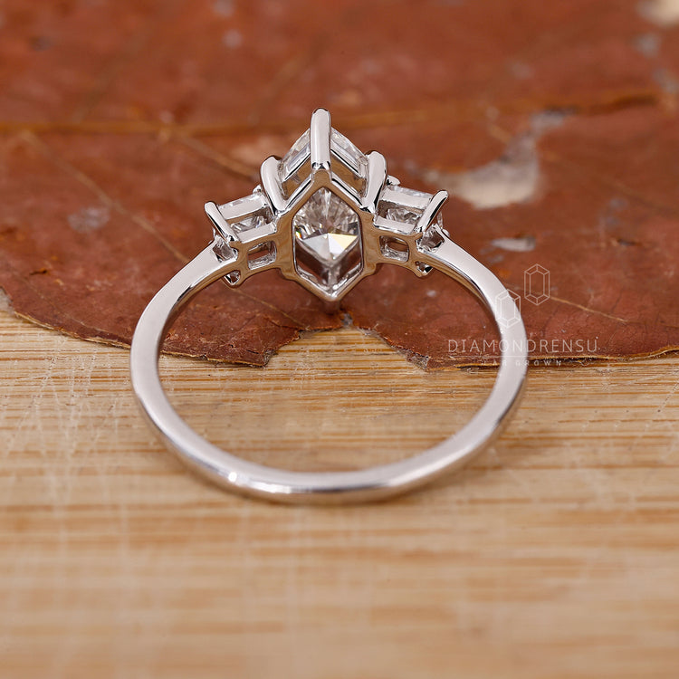 Custom engagement ring designed with 6 claw prong setting.

