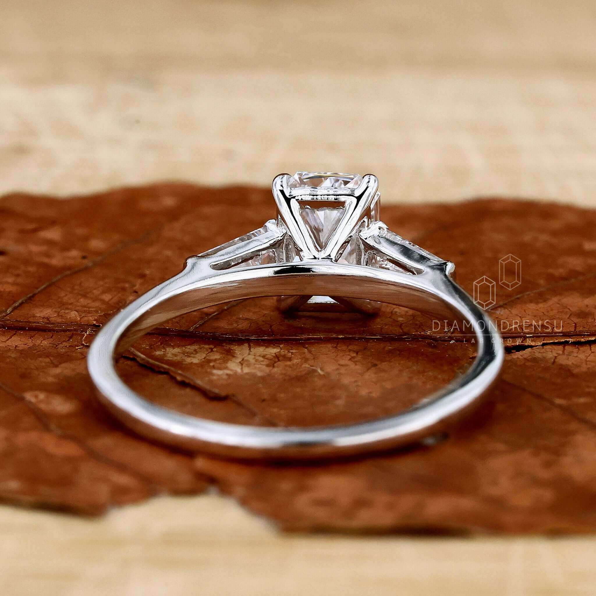 Radiant cut ring featuring a stunning white gold design.
