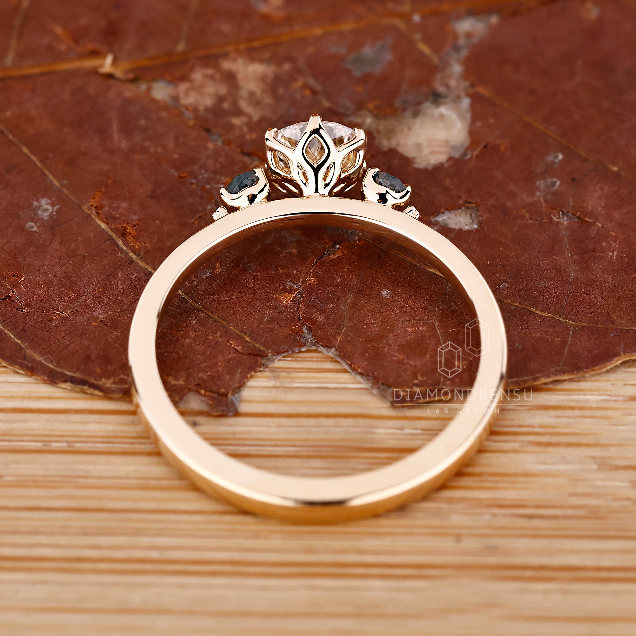 Custom engagement ring tailored to personal taste.
