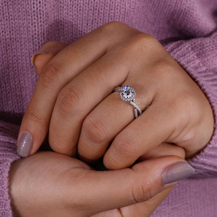 Stunning pave diamond ring showcasing tiny sparkling diamonds in an intricate pave setting ring design.