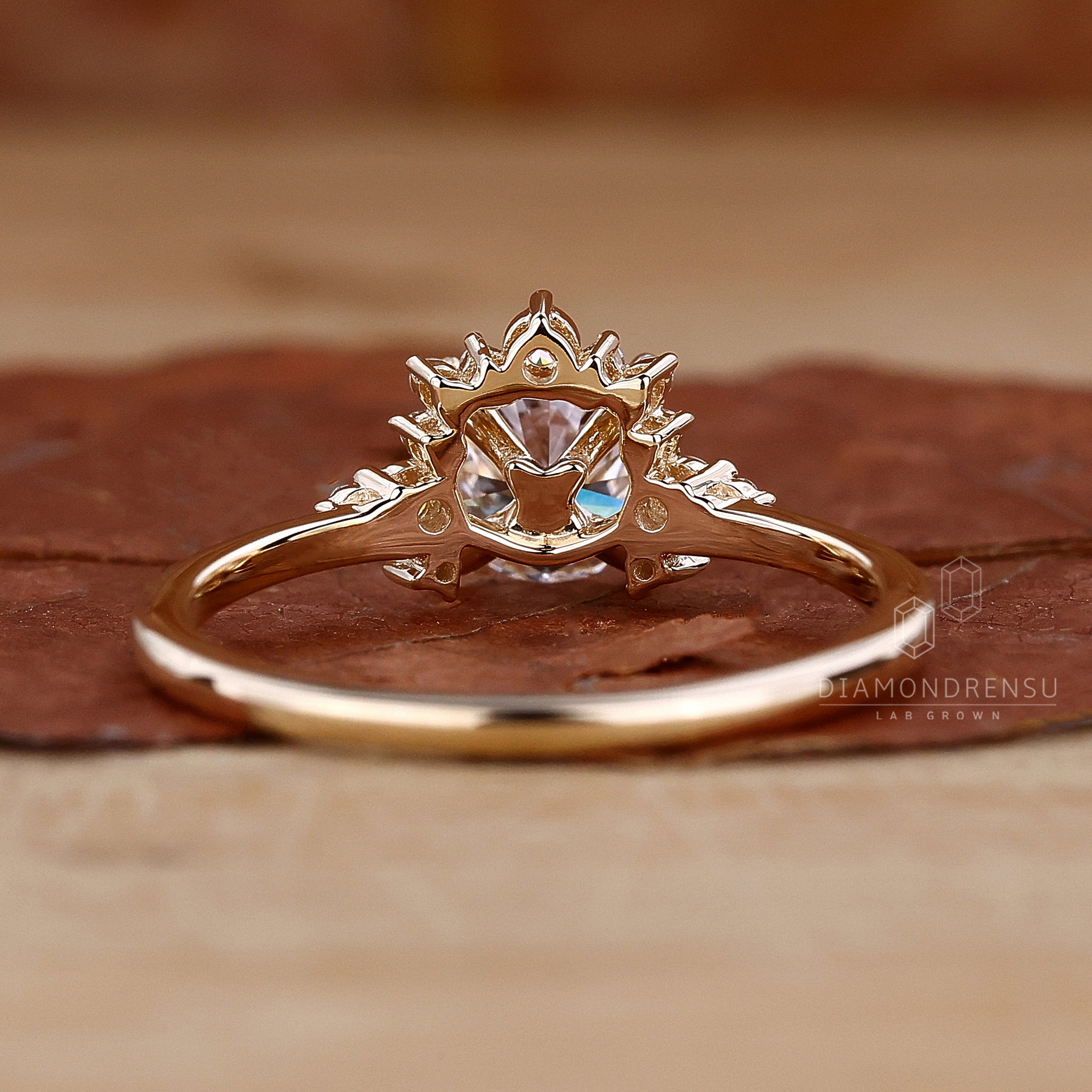 Buy engagement ring with half halo design.
