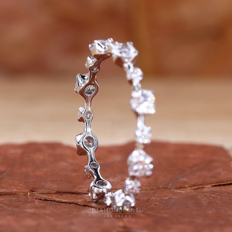 Eternity wedding band featuring lab grown round diamonds
