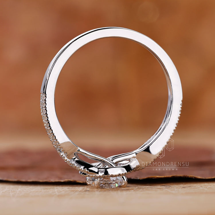 Handmade ring showcasing intricate prong setting craftsmanship.
