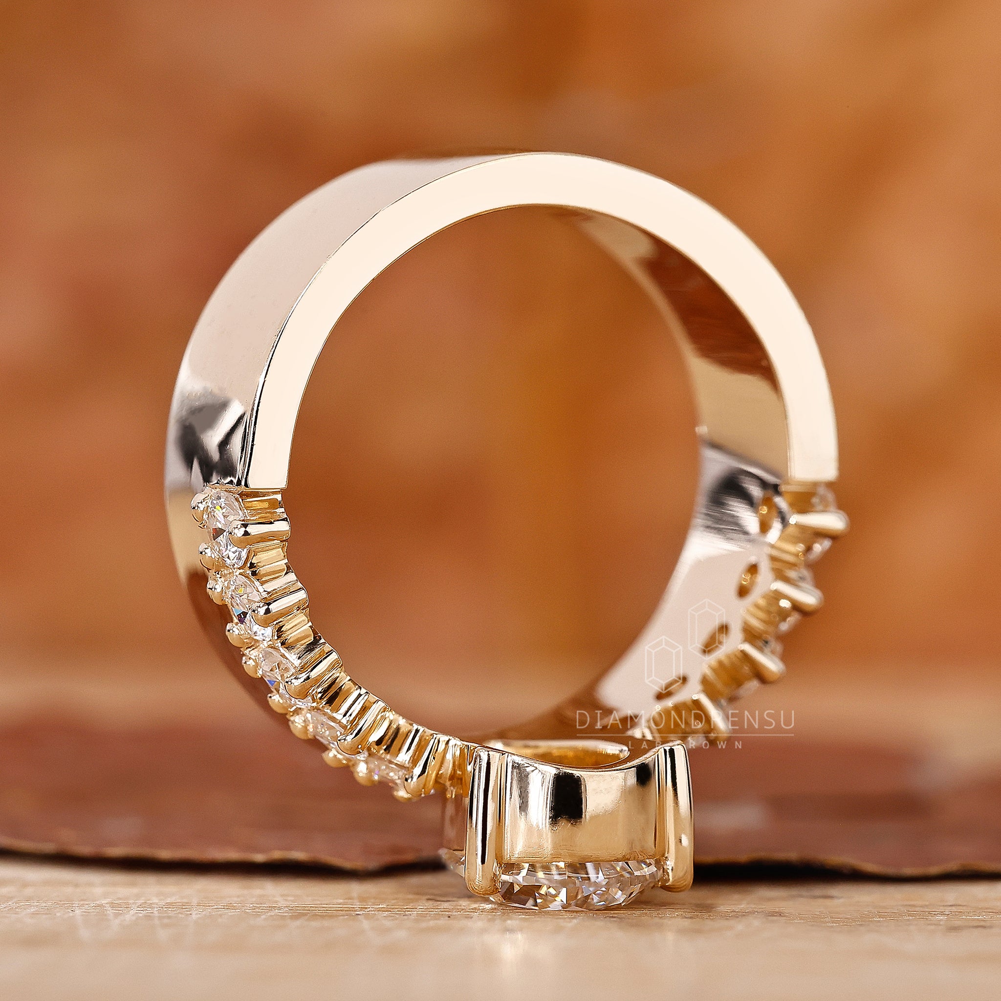 Diamondrensu UK engagement ring with round cut diamond ring
