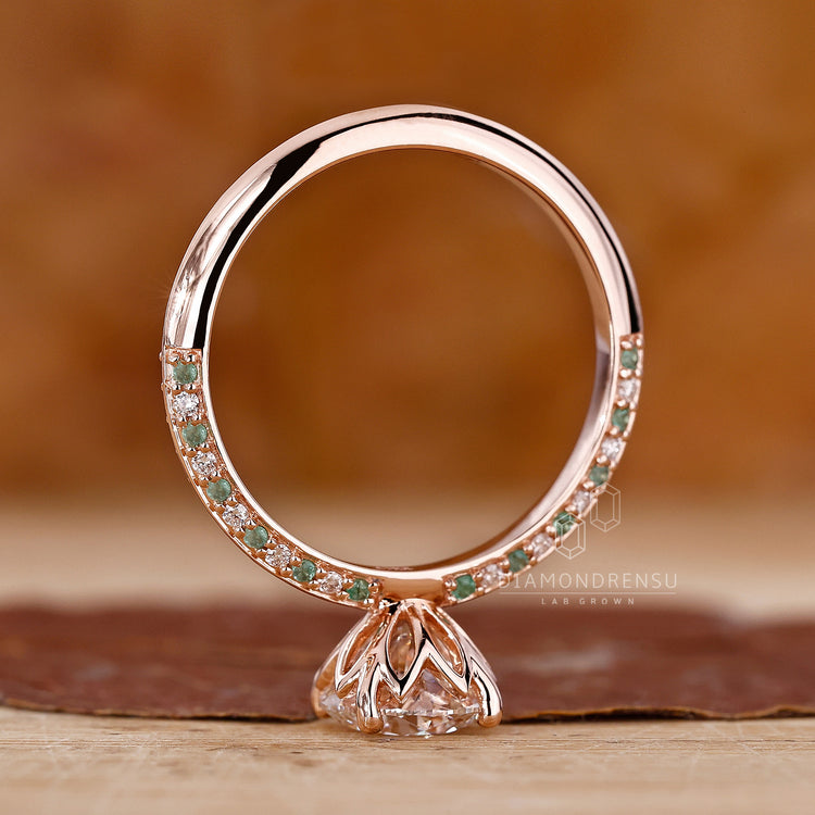 Rose gold ring jewellery with custom engagement ring
