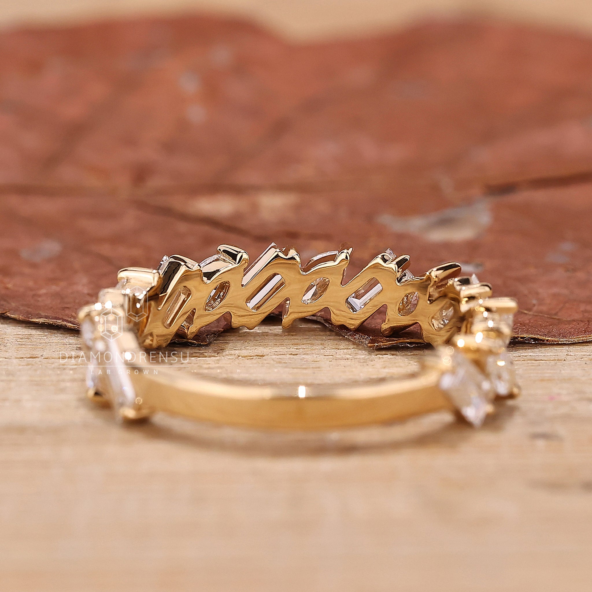 Wedding band UK with lab grown diamonds.
