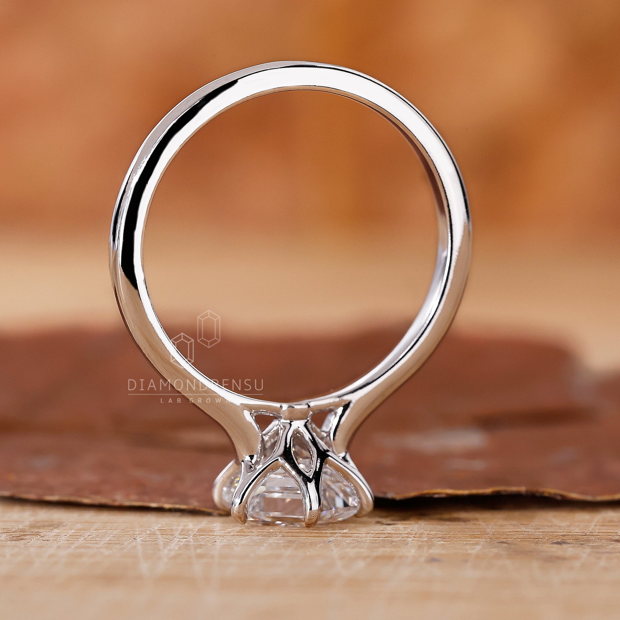 Handmade engagement ring with a modern solitaire look.
