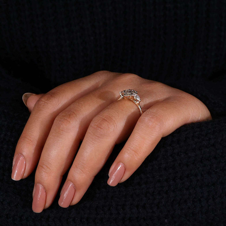 Engagement ring for women featuring a pear cut ring design.