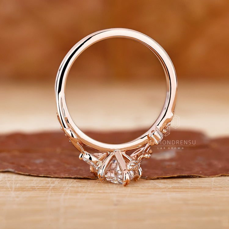 Lab Grown Diamond set in a Dutch Marquise Cut Ring design.