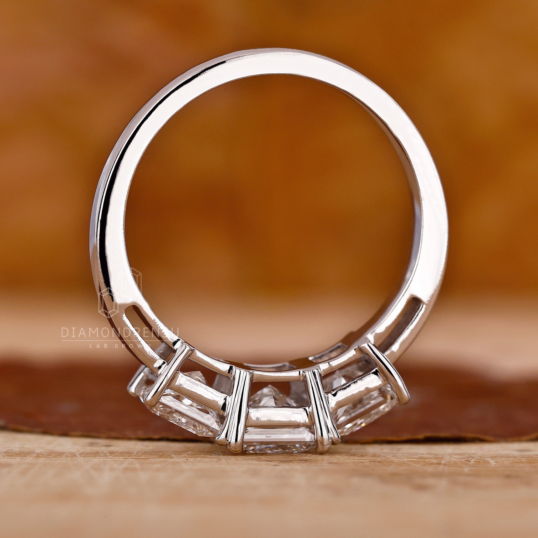Handmade jewellery from Diamondrensu UK with custom three stone ring
