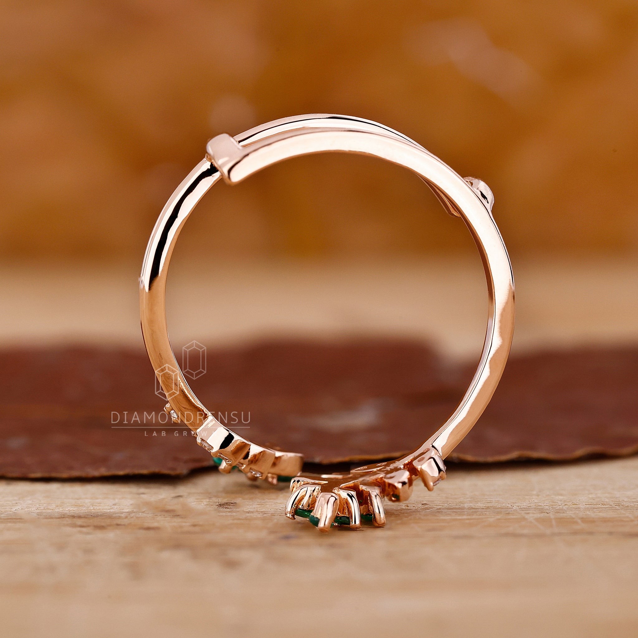 Lab Grown Diamond wedding band shaped to enhance engagement rings.