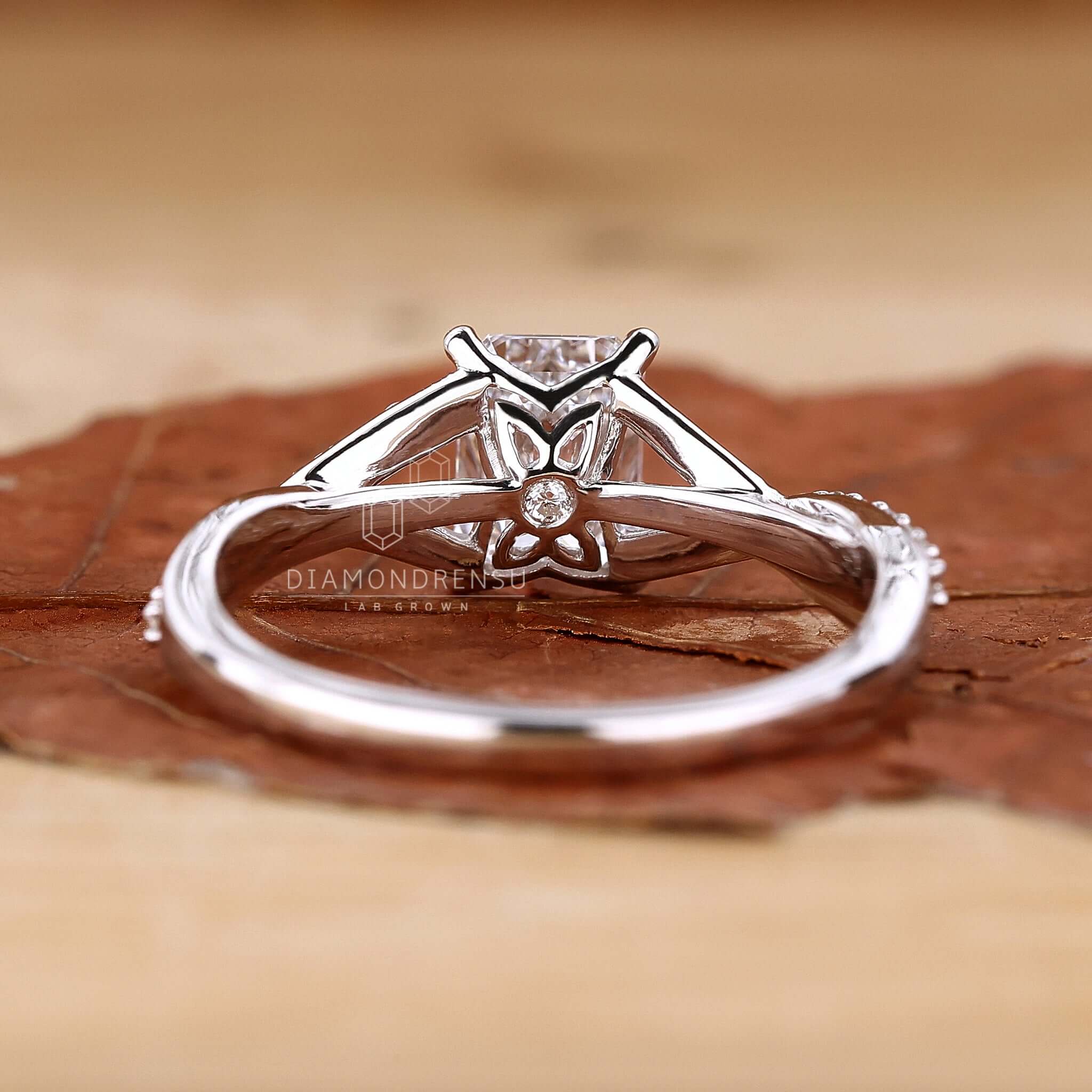 Split Shank Engagement Ring featuring intricate detailing for added elegance.