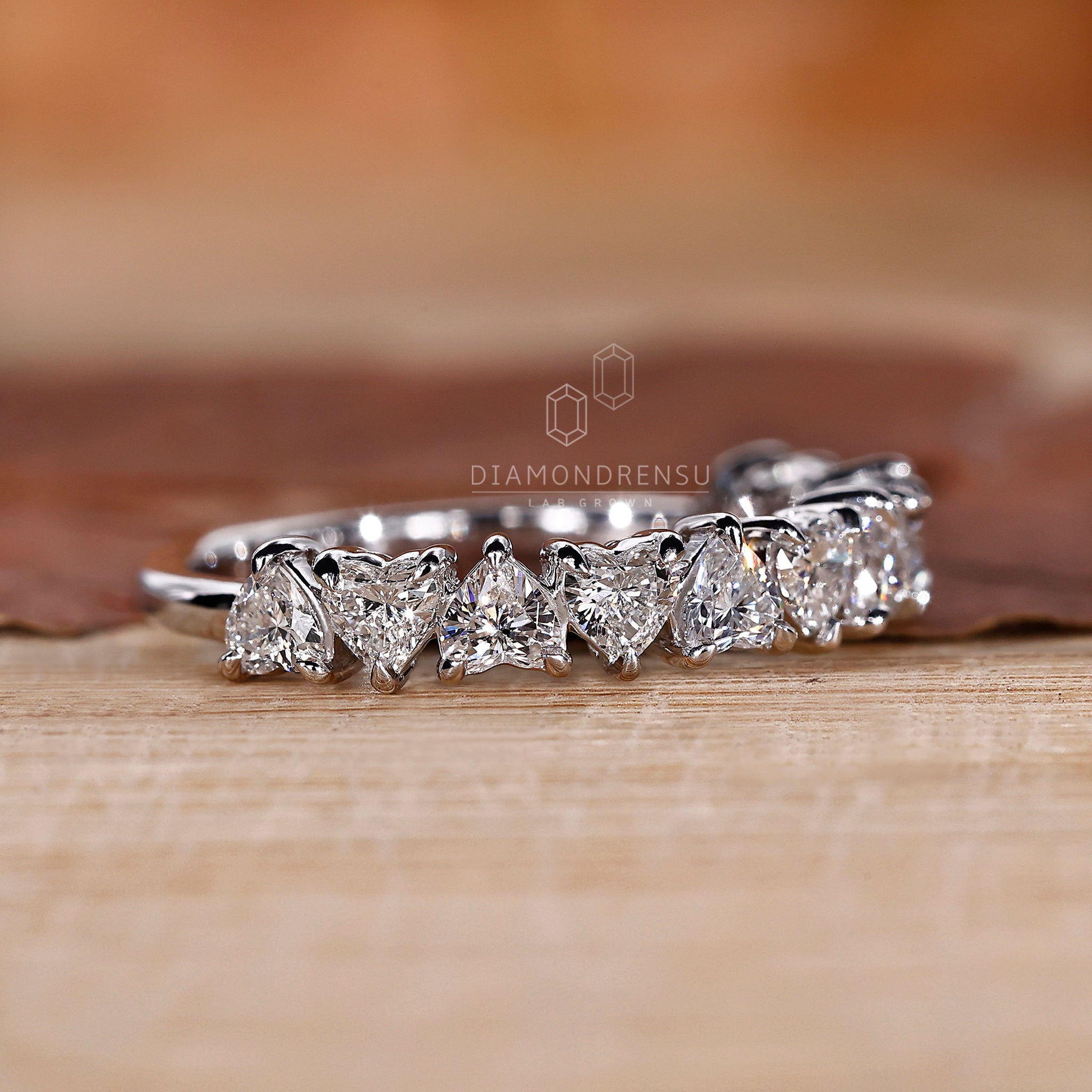 Romantic heart diamond wedding ring UK.
