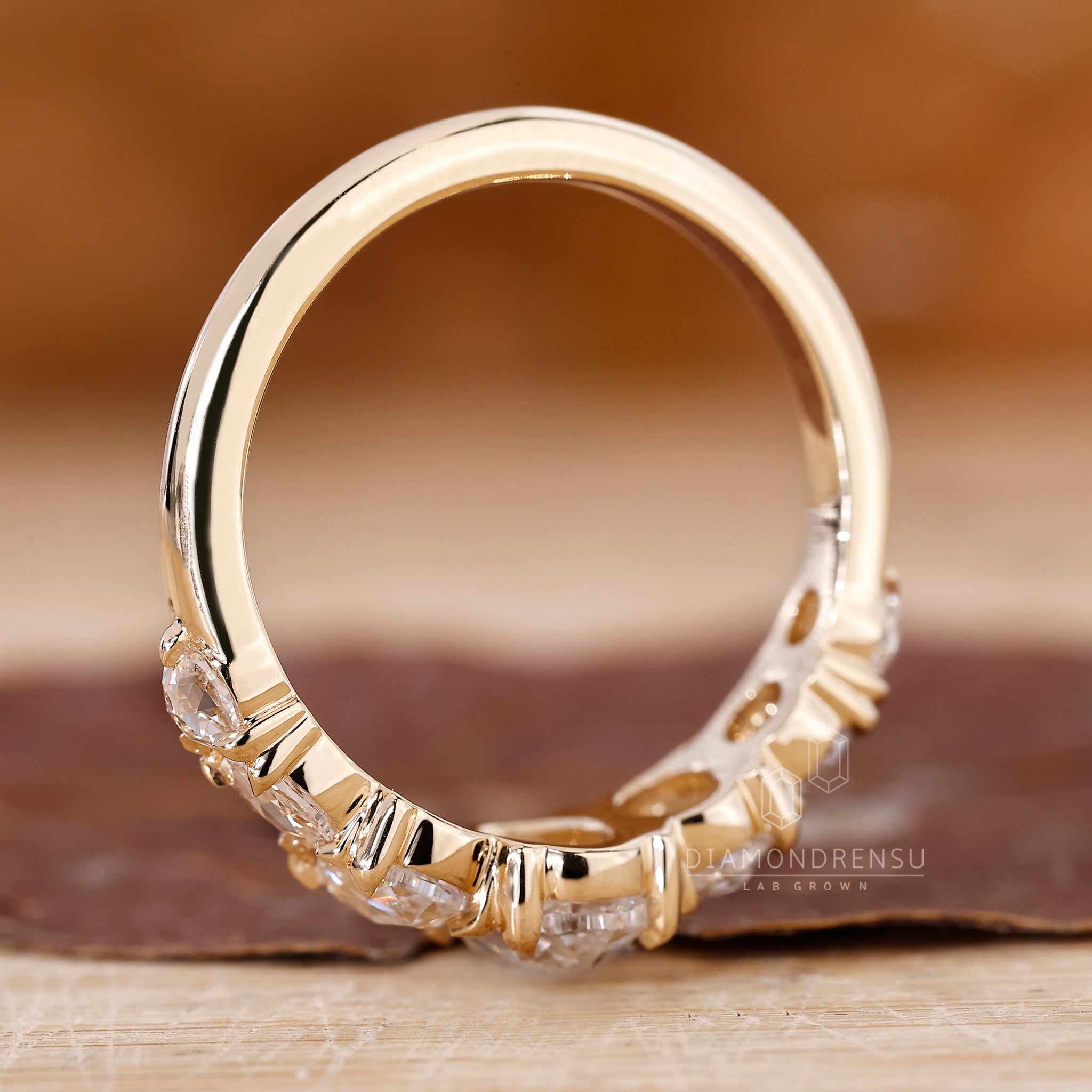Custom engagement ring with 7 stone rose cut design.
