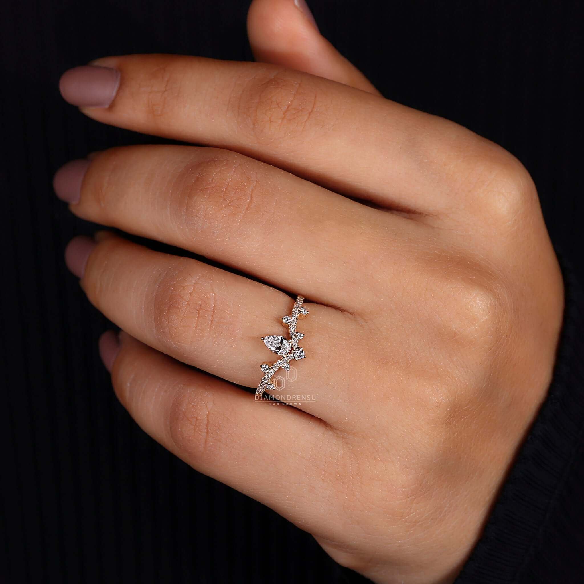 Exquisite pear cut diamond ring perfect for a memorable proposal.