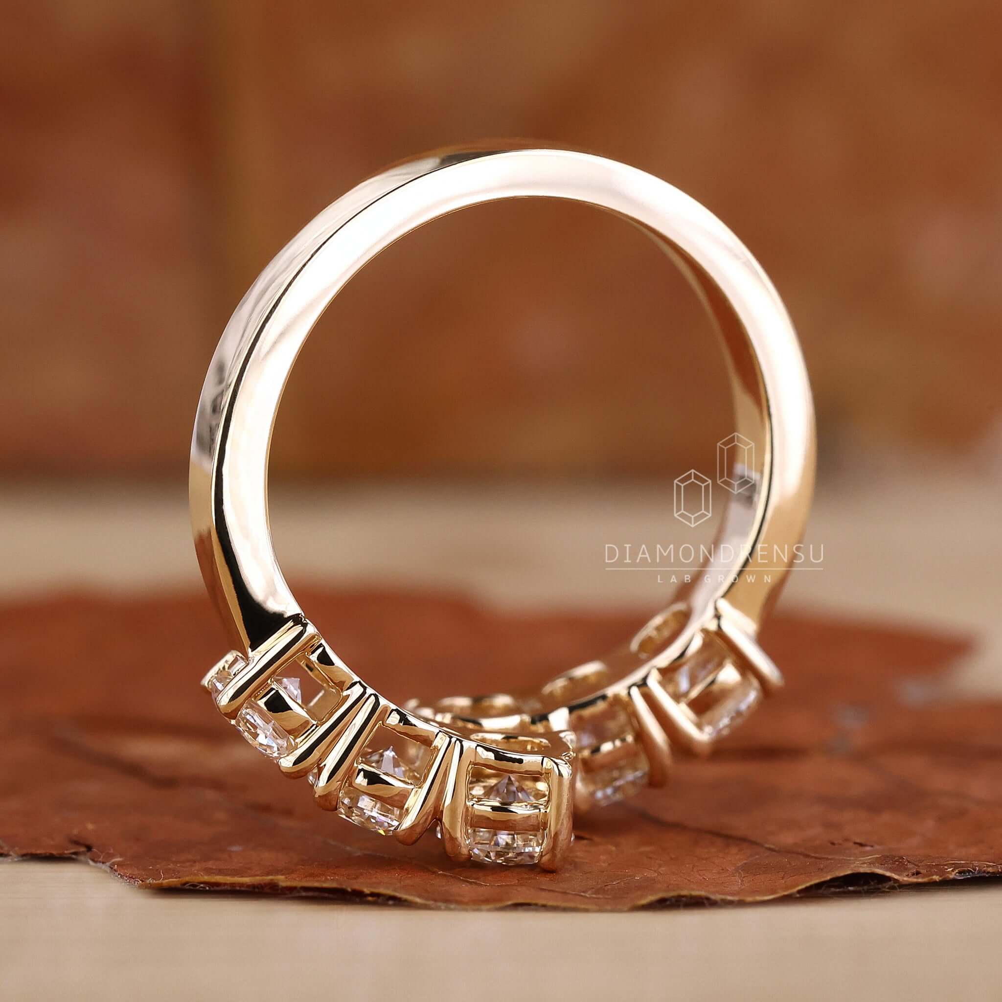 Prong setting ring designed to secure the diamond while allowing it to shine brilliantly.