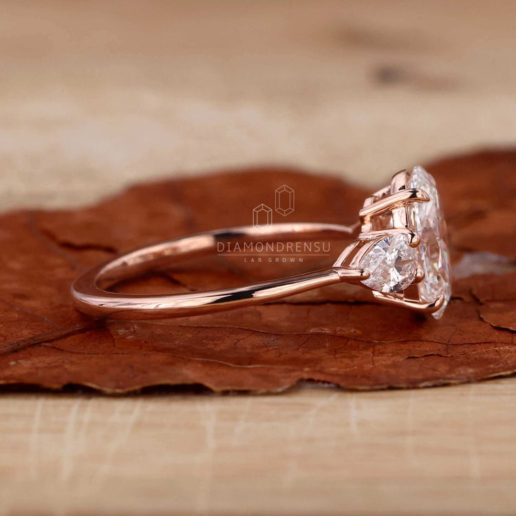 Oval cut diamond engagement ring designed for unique style.
