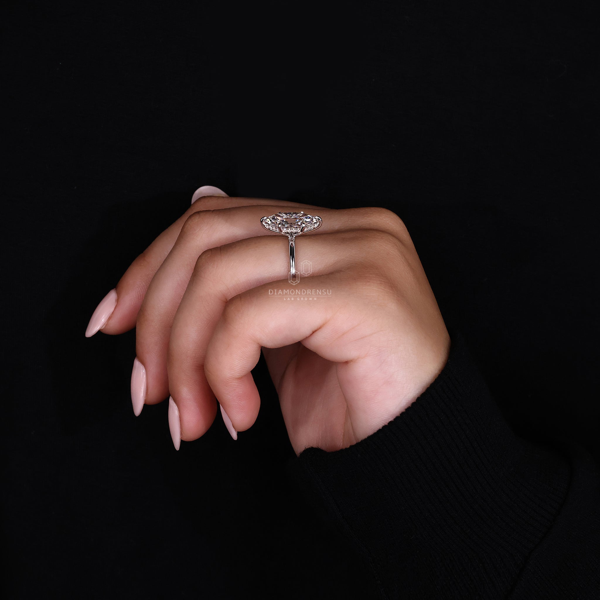 White gold diamond ring designed as simple diamond ring.
