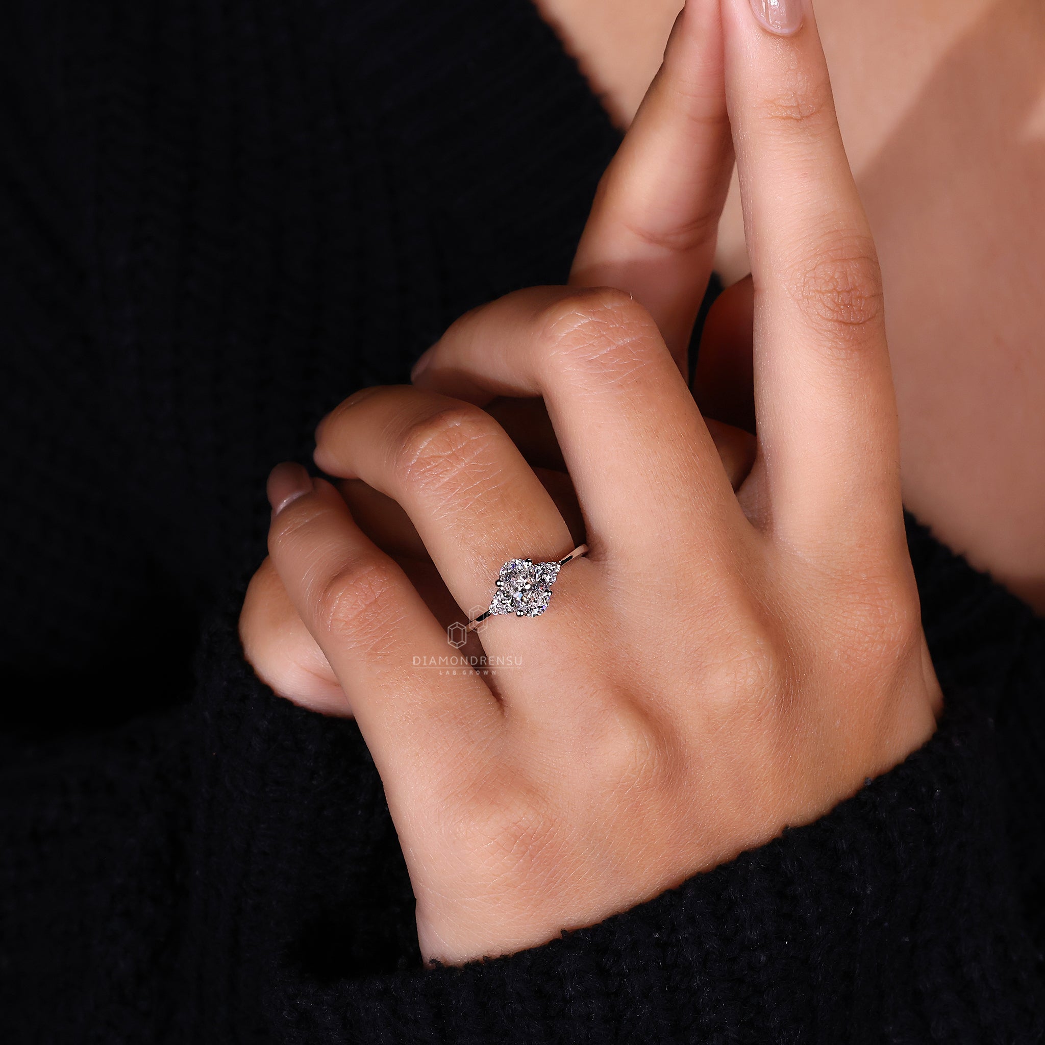 Handmade jewelry piece featuring IGI certified lab grown diamond.
