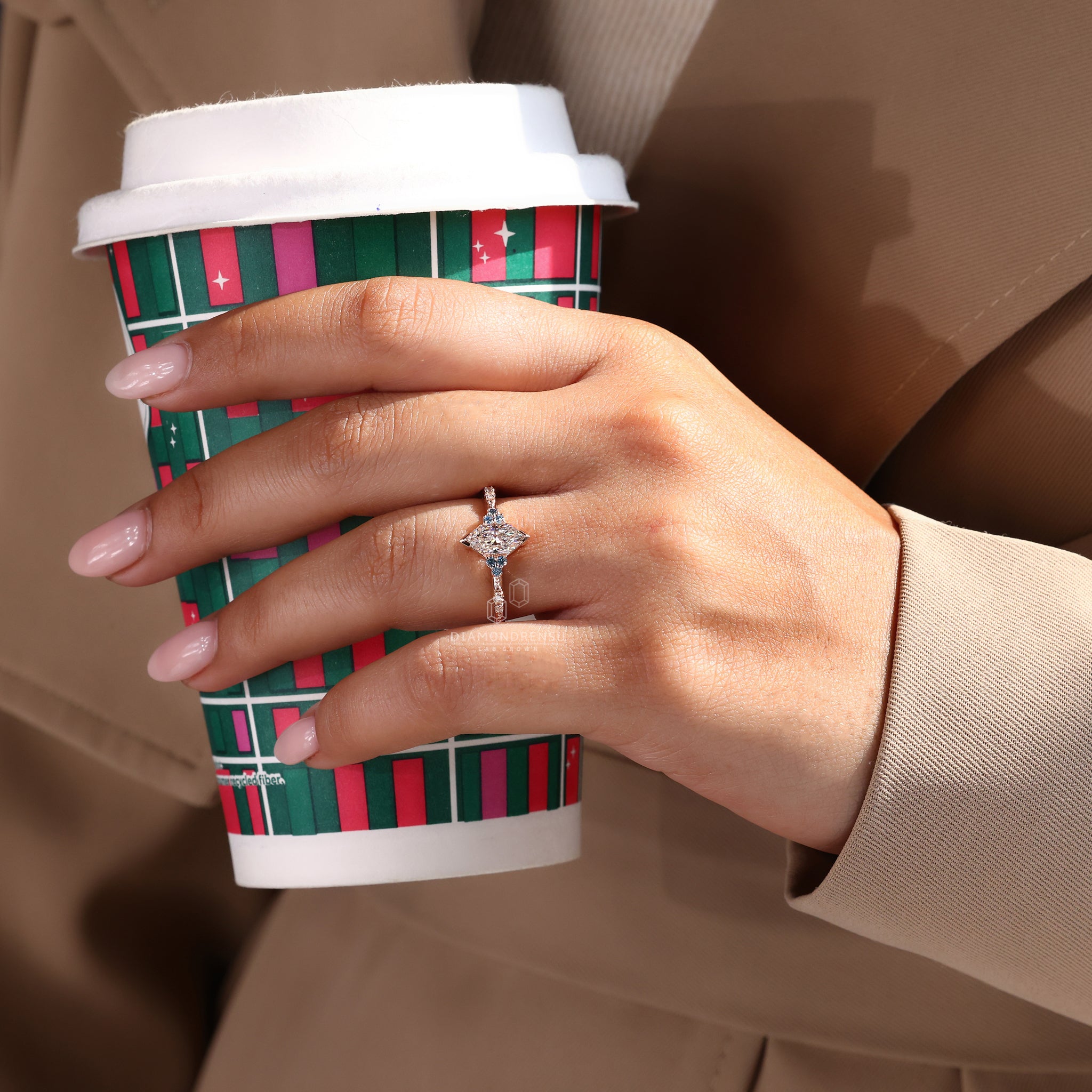 The muse setting ring includes a milgrain setting detail.
