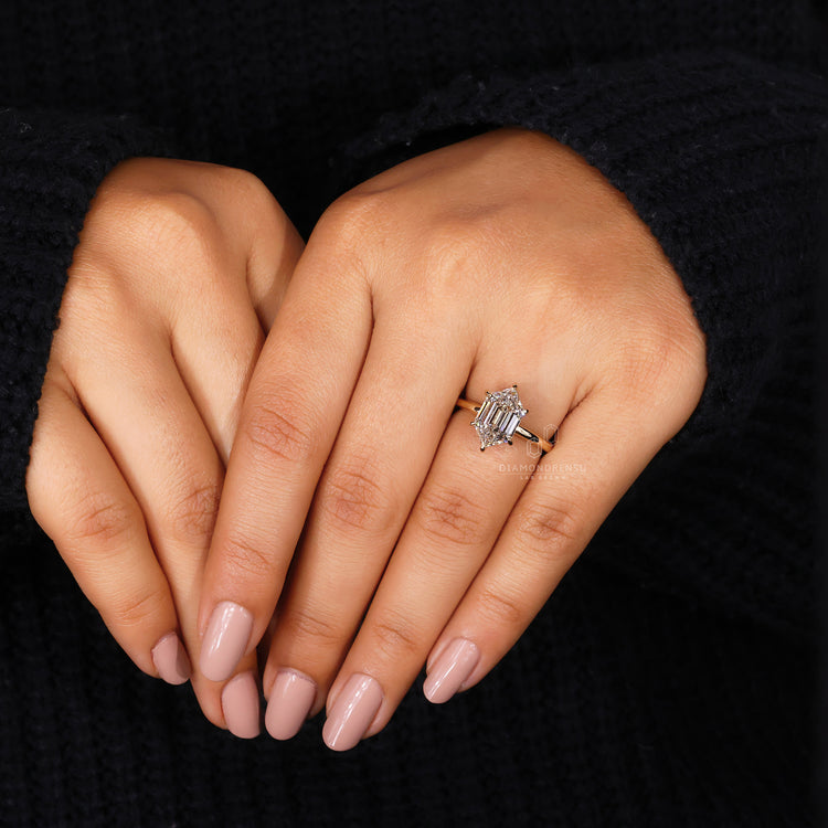 Handmade ring from Diamondrensu UK featuring lab grown diamond.
