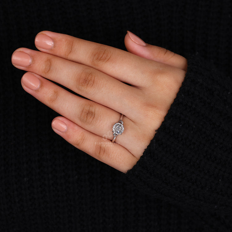 UK engagement ring designed with solitaire engagement ring style.
