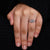 7 stone ring crafted with prong setting.
