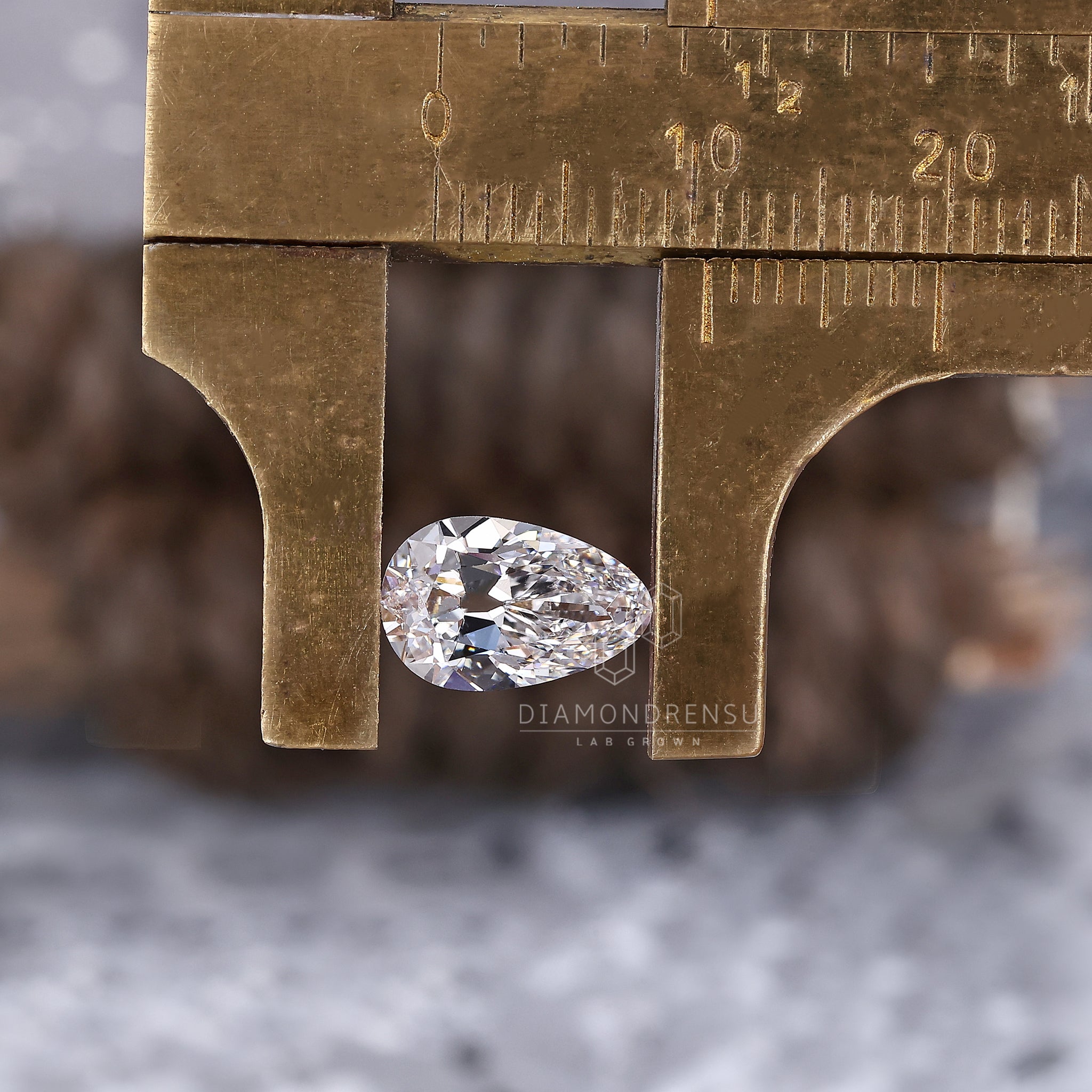 Old European cut pear diamond with brilliant sparkle and ethical sourcing.
