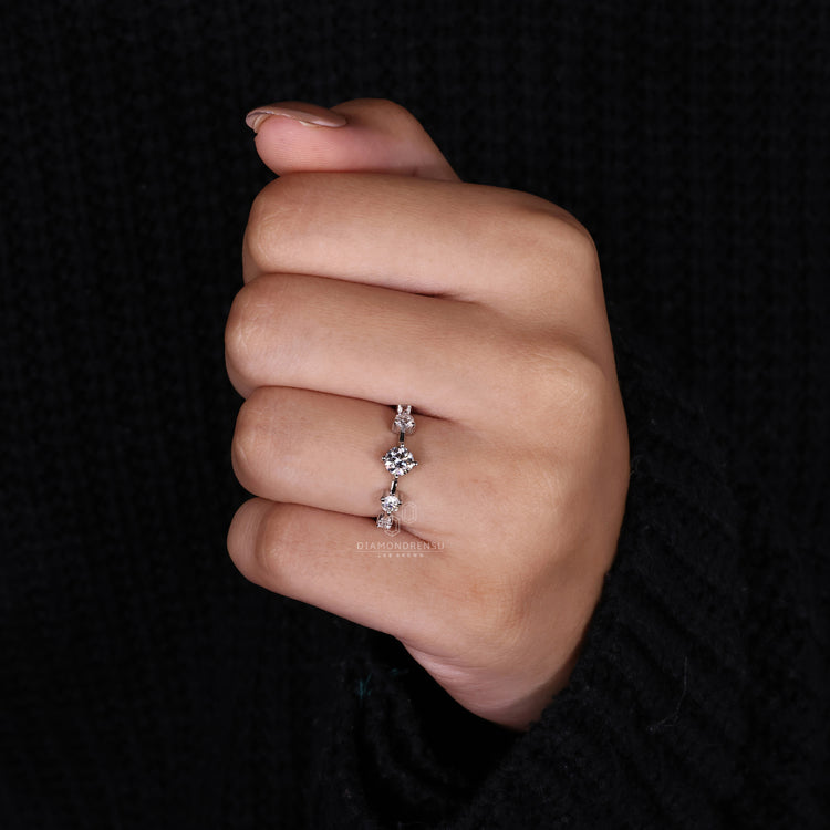 White gold ring with 5 Stone Diamond Ring style
