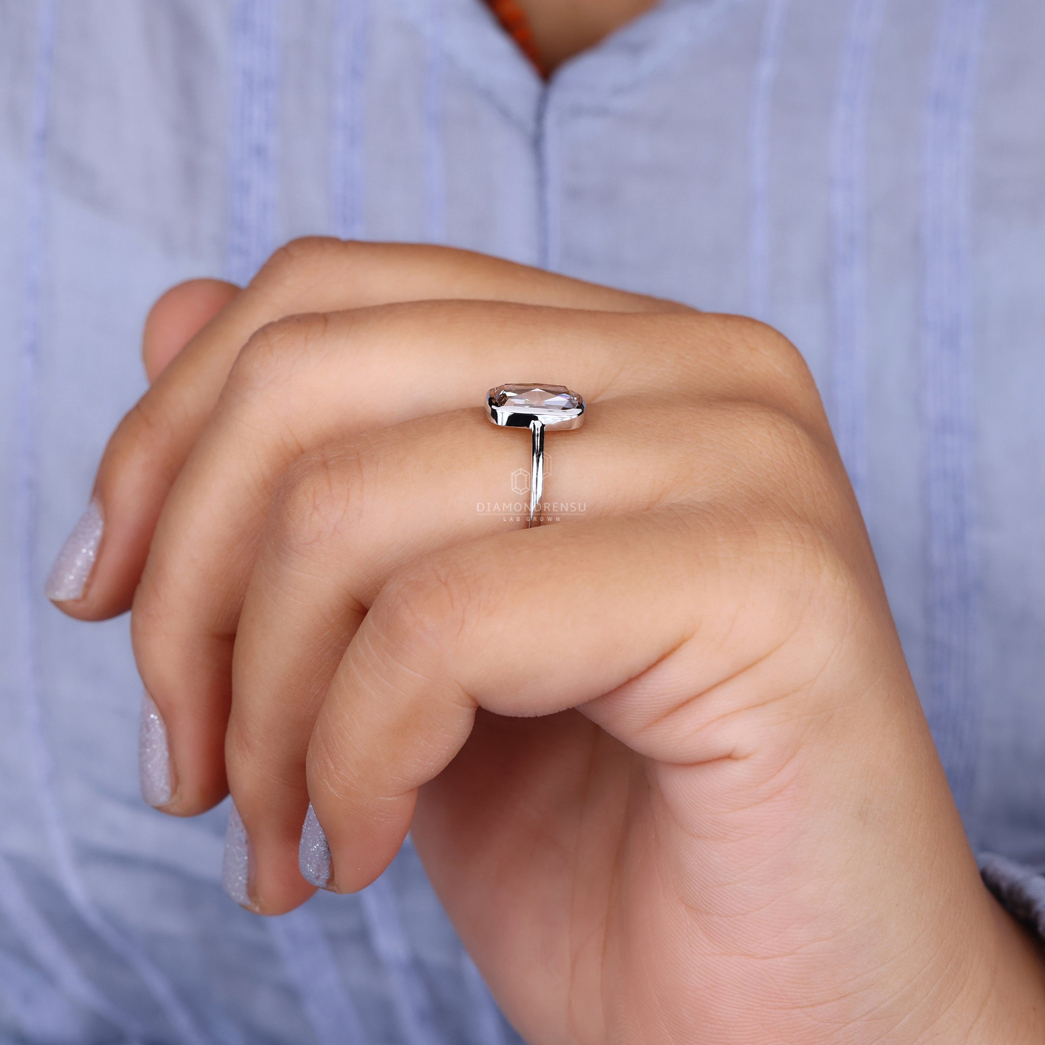 Lab Grown Diamond in a bespoke handmade ring design.