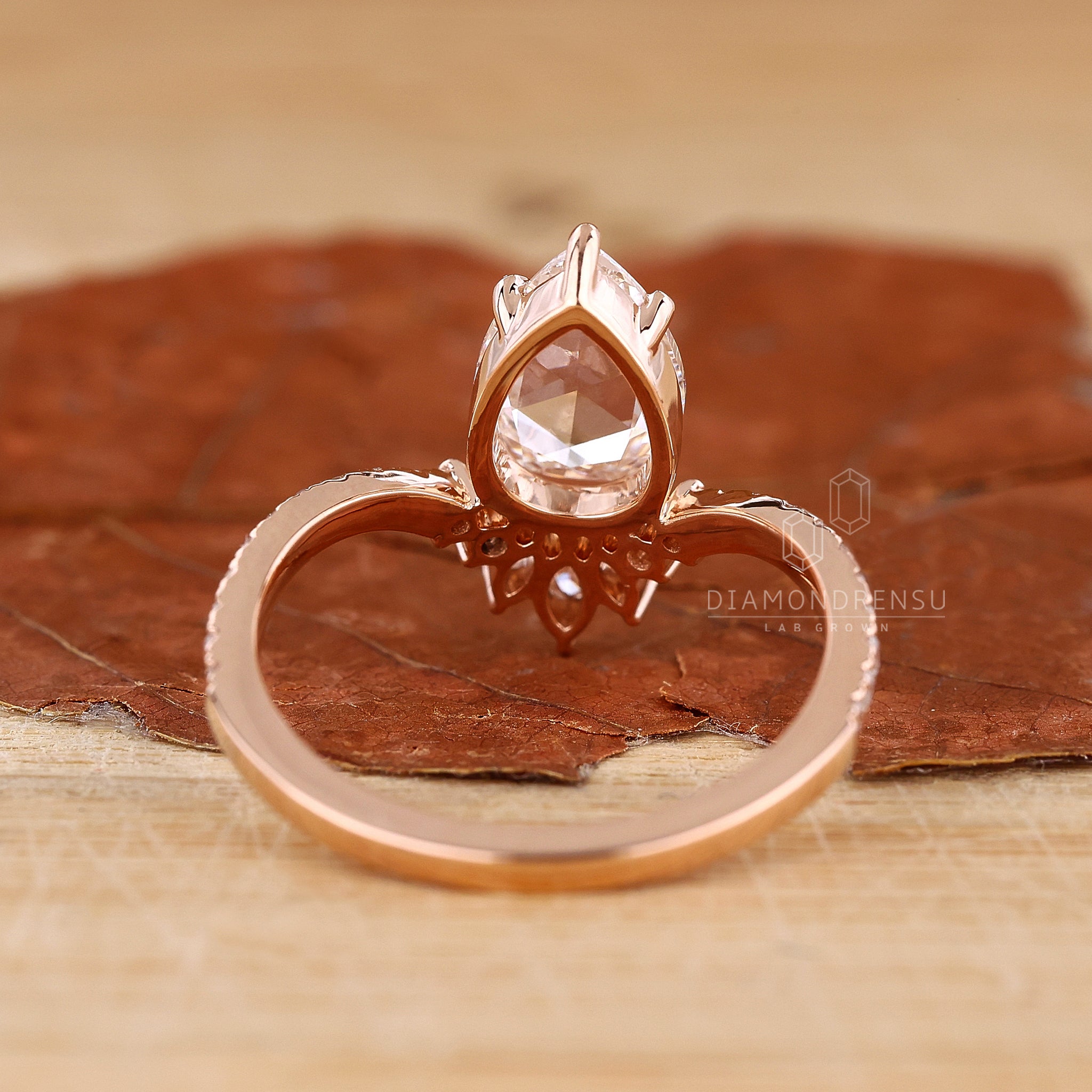 Pear Diamond Ring with an IGI certified Lab Grown Diamond for quality.