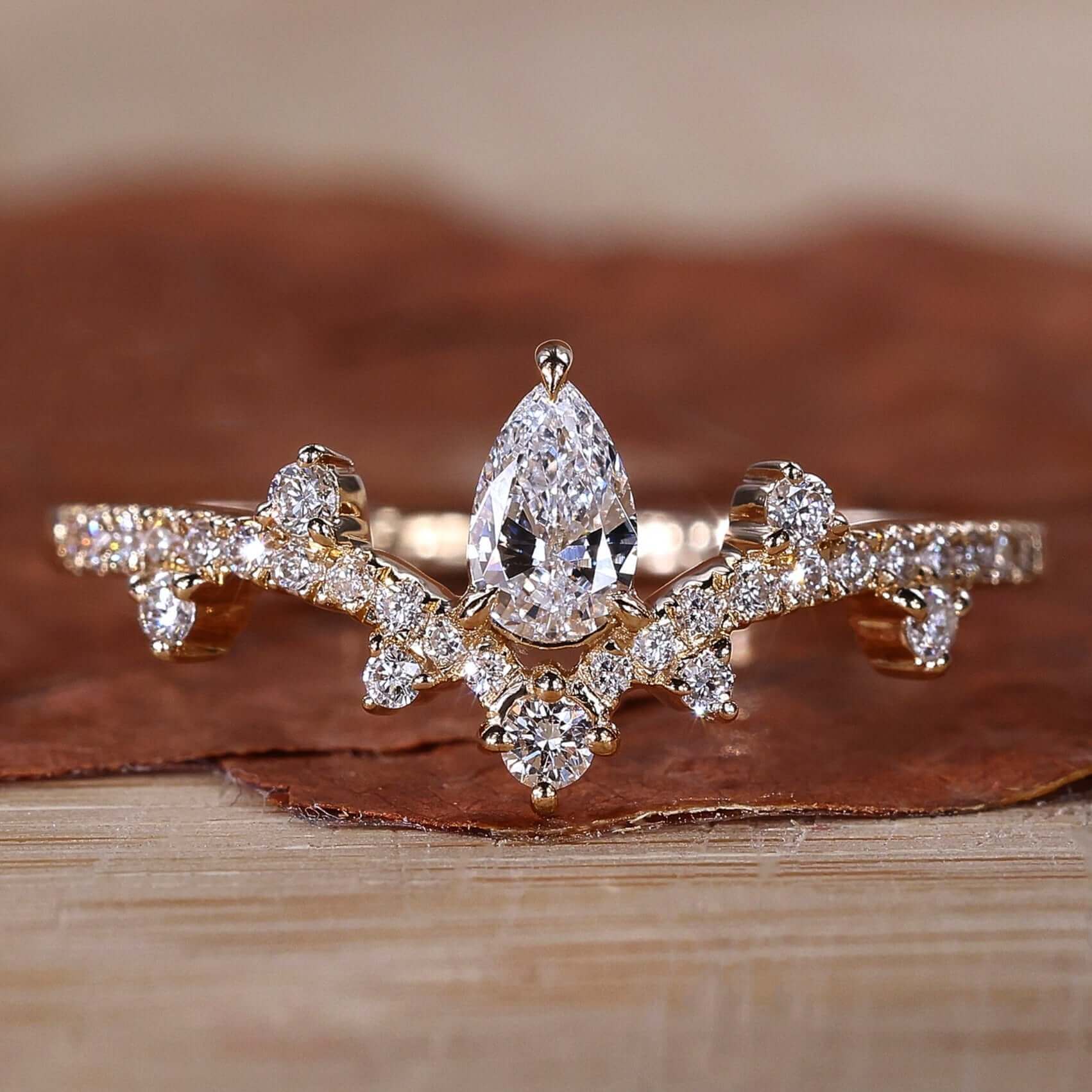 Elegant Pear Diamond Ring with a timeless design for special occasions.