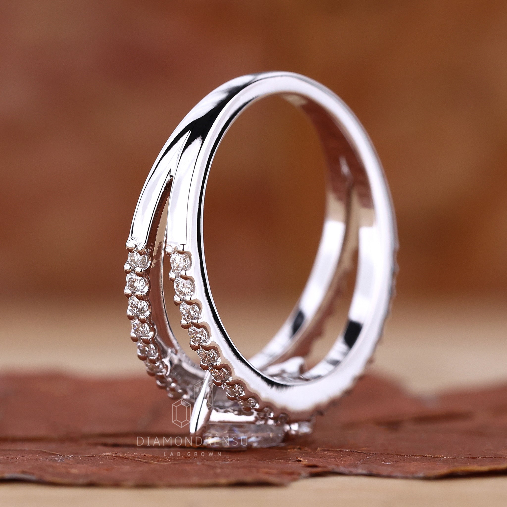 UK engagement ring with east west setting.
