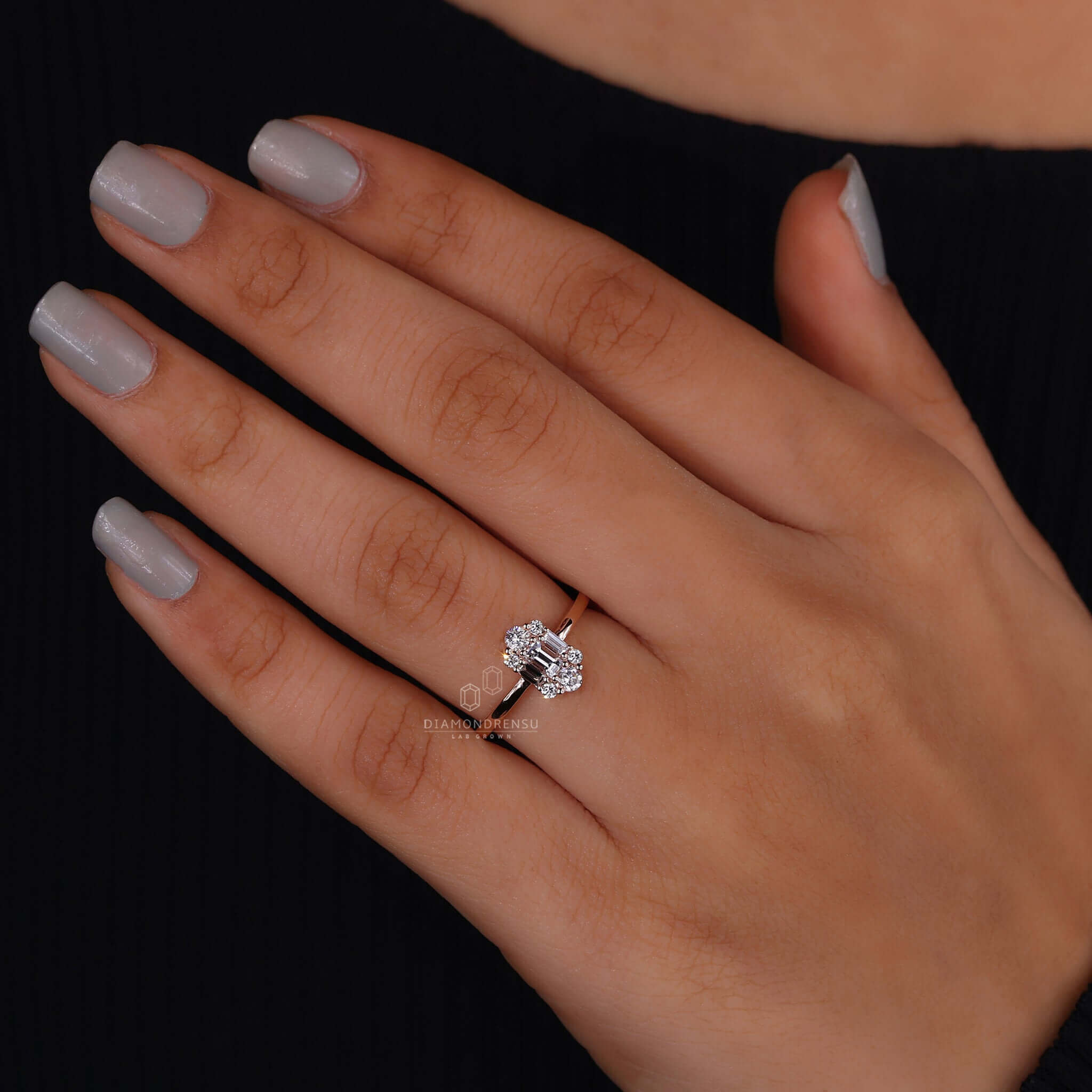 Round diamond ring offering a sleek and elegant finish for timeless beauty.