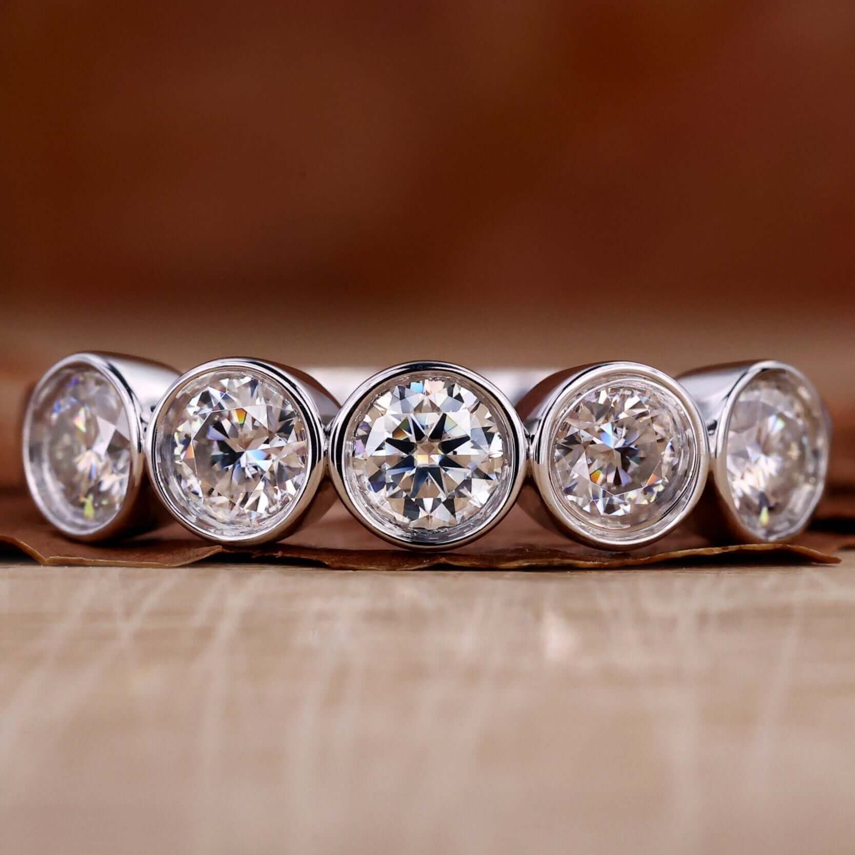 round lab grown diamond band