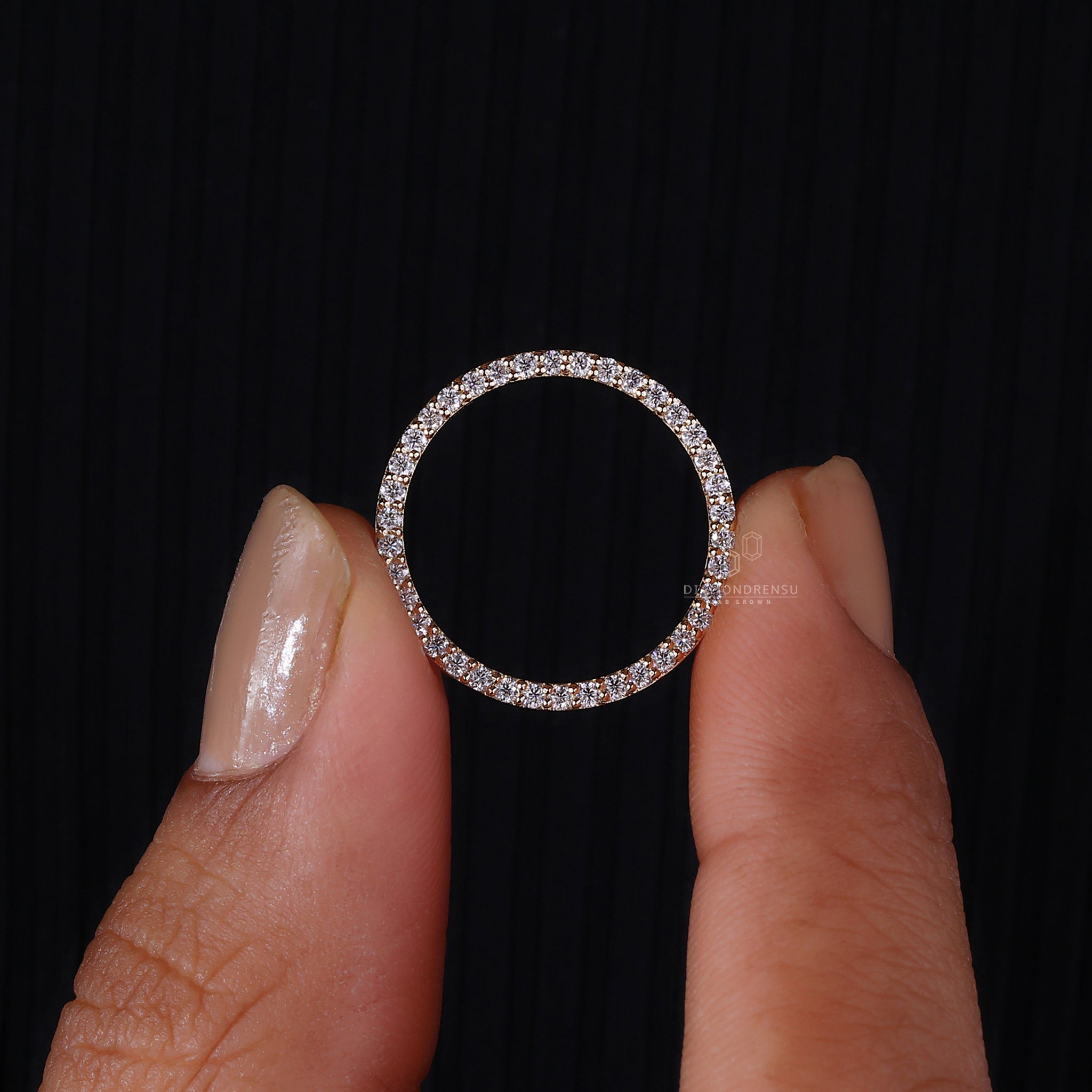 Unique handmade double row diamond ring.
