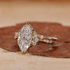 Chevron wedding band paired with round diamond wedding band.
