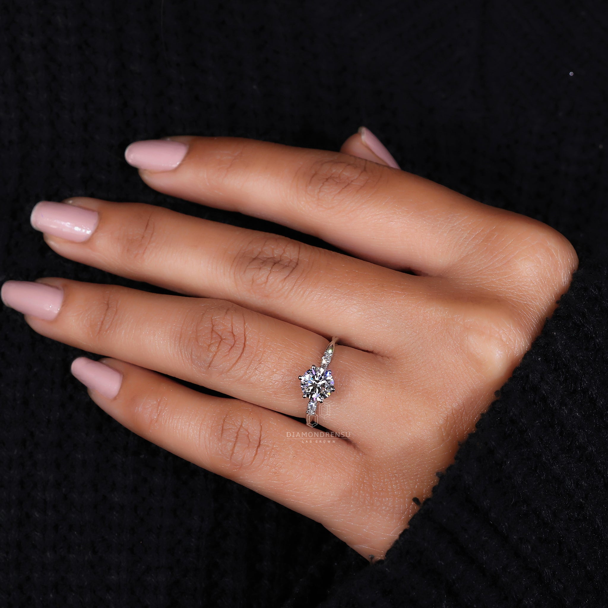 Handmade ring crafted with precision and lab grown diamond.
