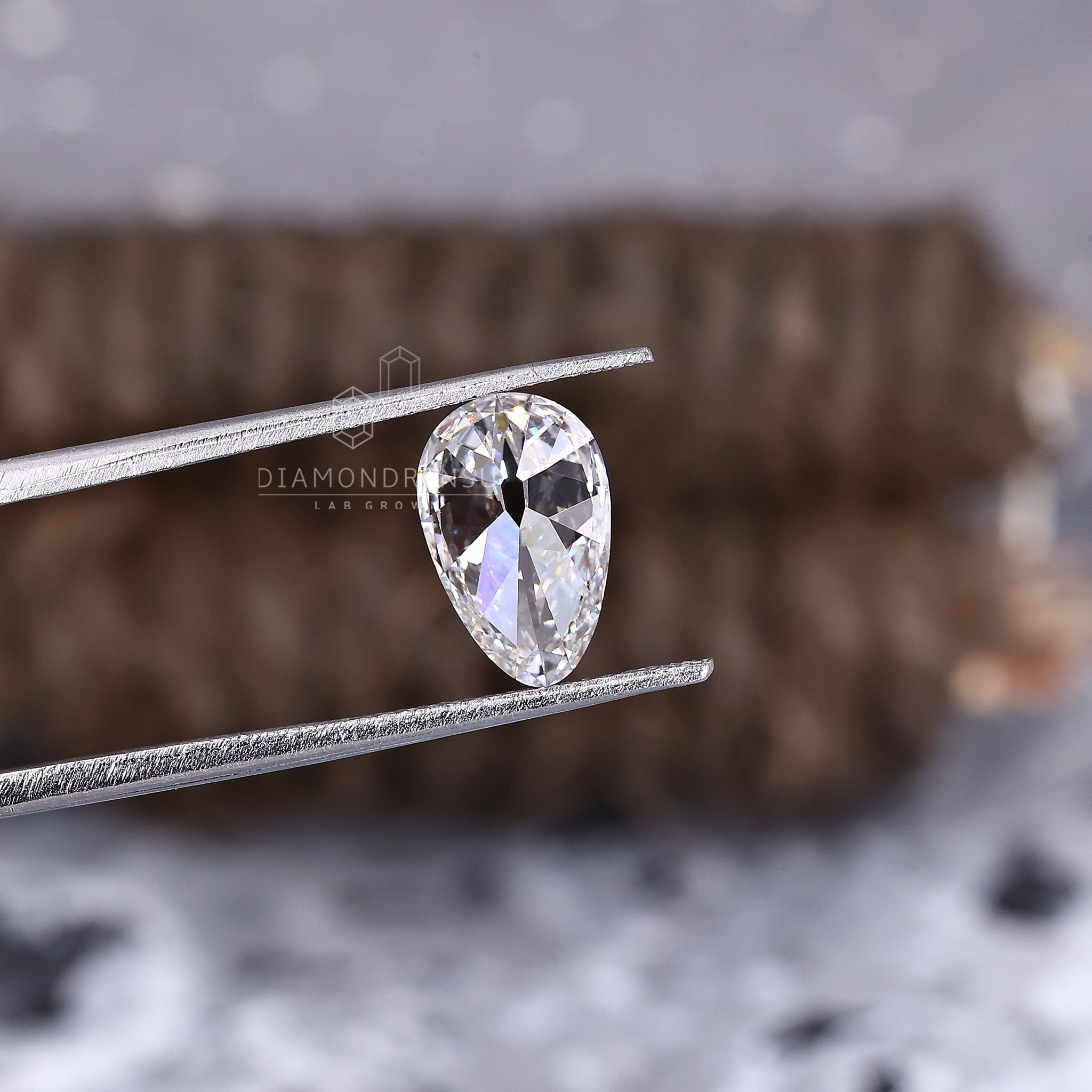 Pear cut loose diamond crafted in lab for a sustainable choice.
