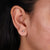 Round cut diamond earrings in gold.