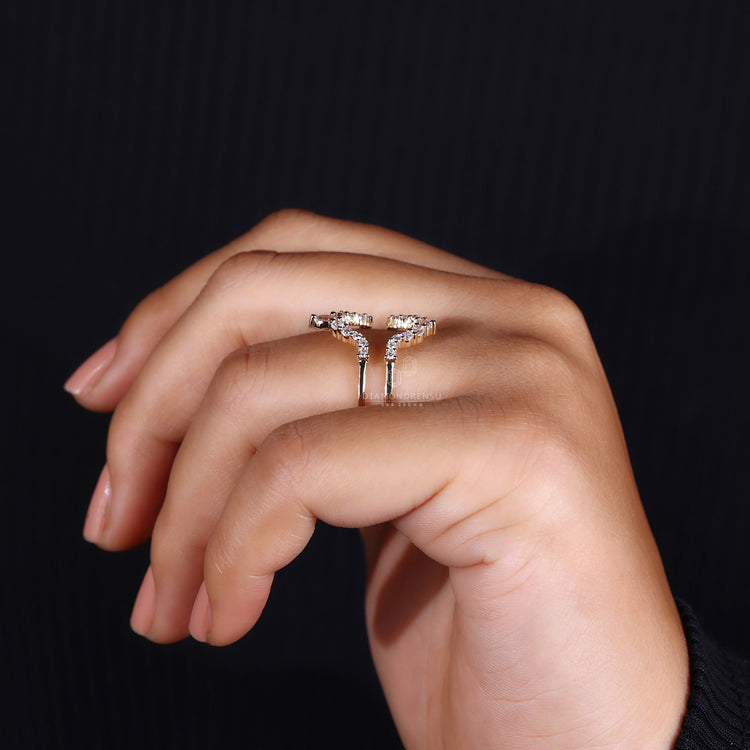 Handmade marquise diamond wrap band.
