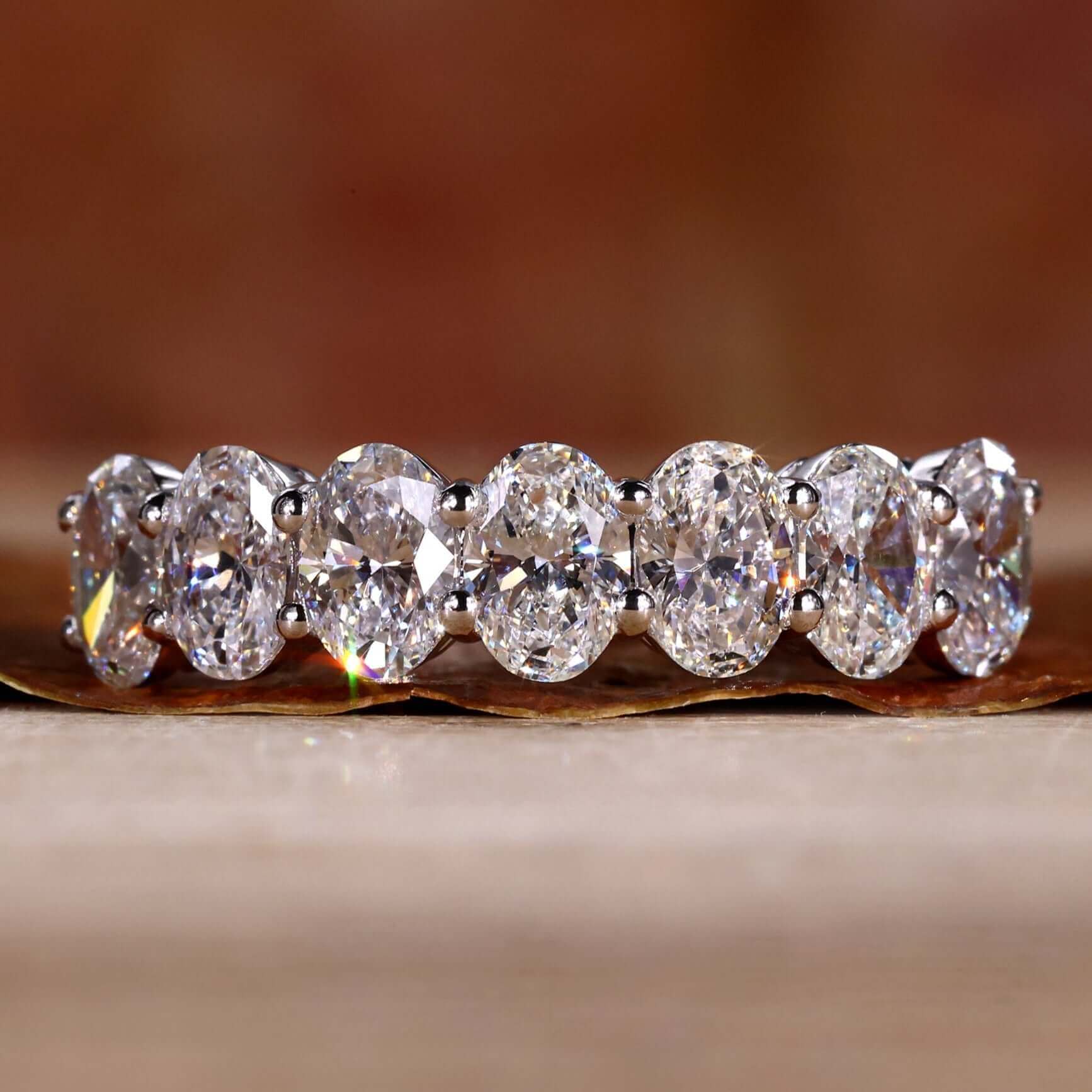 oval lab grown diamond band